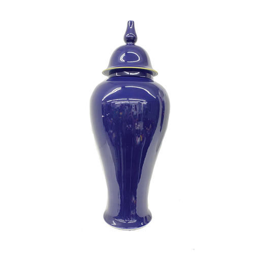 VASO DECORATIVO DE CERAMICA AZUL ROYAL-BALI-VASOS E CACHEPOTS