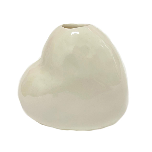 CACHEPOT VASO CORACAO BRANCO 9CM-DECORAÇÃO