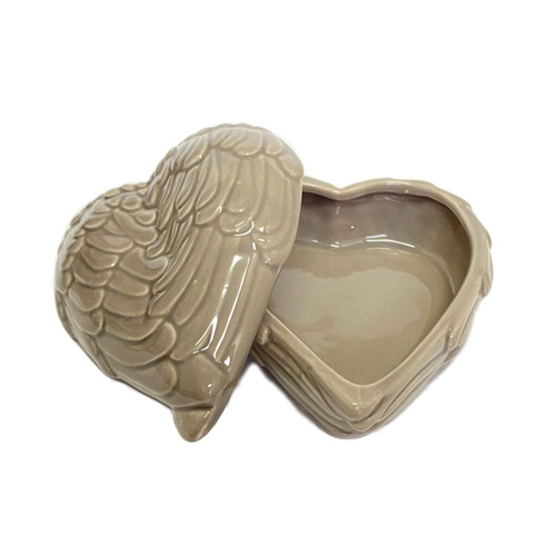 PORTA TRECO CORACAO CERAMICA 12X4CM CAIXA ASA-DECORAÇÃO