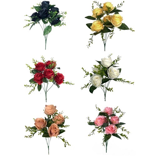 BUQUE DE ROSA X5 40CM FLORES