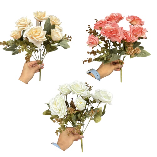 BUQUE DE MINI ROSA DIAMANTE X7 35CM FLORES