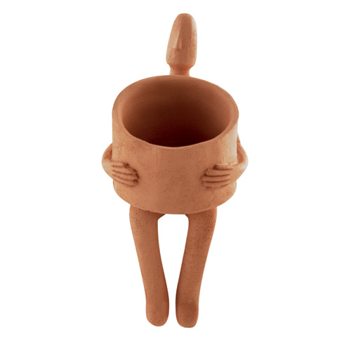 CACHEPOT HOMEM TERRACOTA SENTADO-VASOS E CACHEPOTS