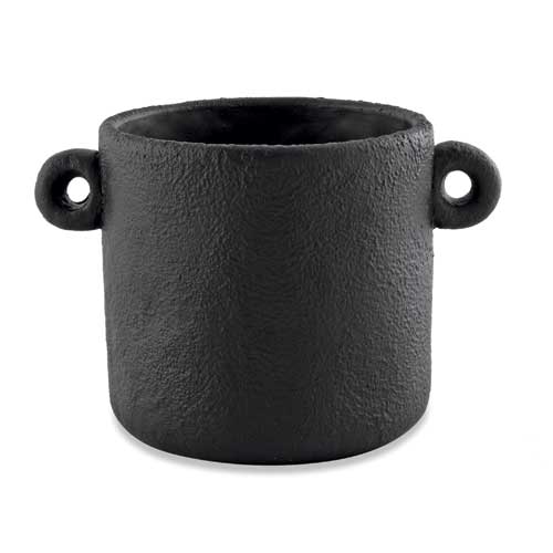 CACHEPOT PRETO EM CIMENTO-VASOS E CACHEPOTS