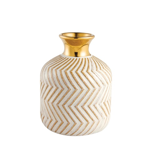 VASO EM CERAMICA BEGE  10X7X7CM VASOS E CACHEPOTS