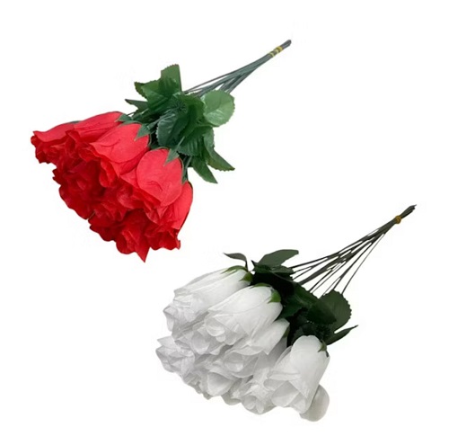 HASTE DE BOTAO ROSA X12 33CM FLORES